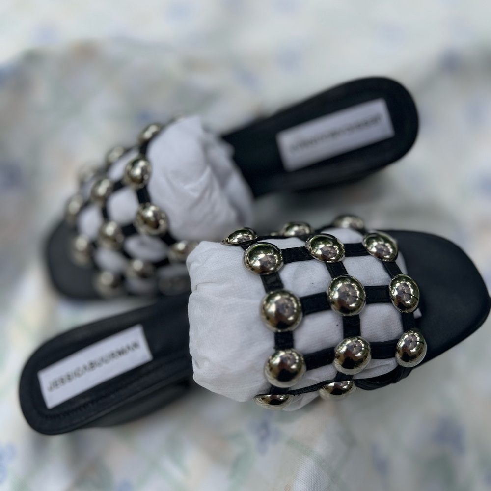 Jessica McClintock Elegant Black and White Sandals